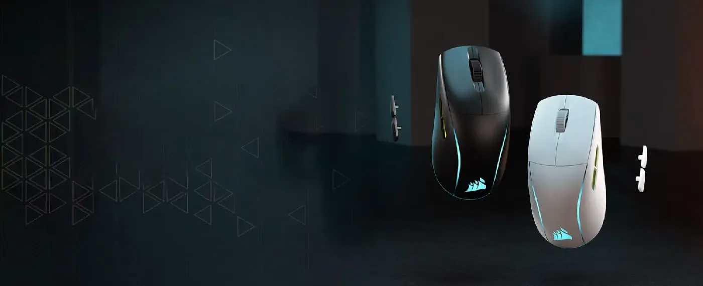 Corsair M75 Wireless Gaming Mouse featuring an ambidextrous button layout